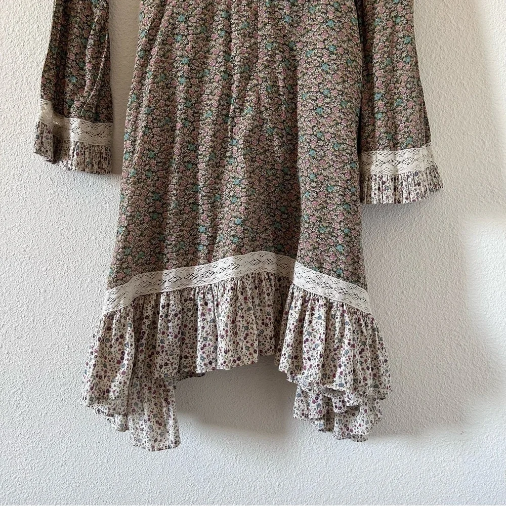 Ralph Lauren Denim Supply women’s Floral Midi Dress Medium Flare Sleeve Cottage - Picture 2 of 14